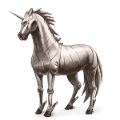 unicornio de montar elemento de metal