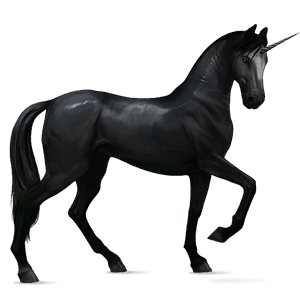 unicornio de montar pura raza española negro