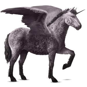 unicornio de montar alado gris ratón