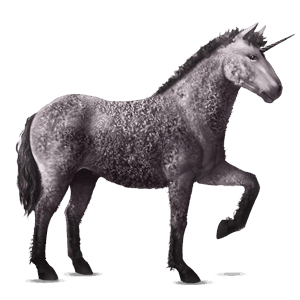 unicornio de montar pura raza española gris ratón