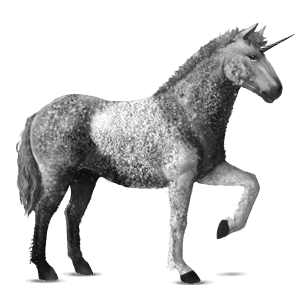 unicornio de montar pura raza española gris claro