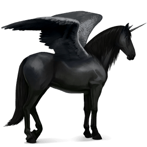 unicornio de montar alado gris claro