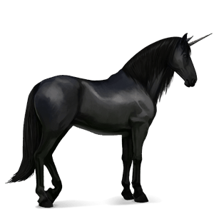 unicornio de montar negro