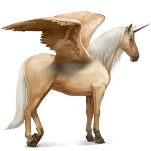 unicornio de montar alado palomino