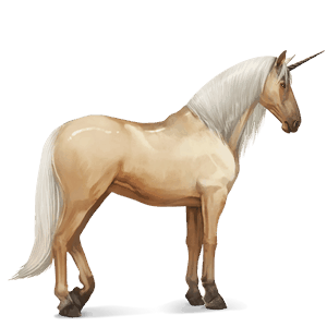 unicornio de montar pura raza española palomino