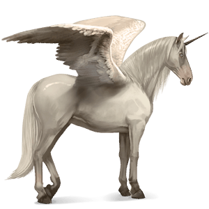 unicornio de montar alado cremello