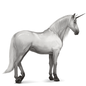 unicornio de montar pura raza española gris claro