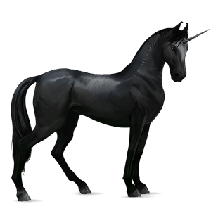 unicornio de montar negro