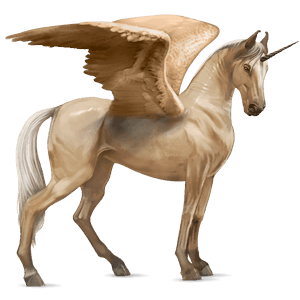 unicornio de montar alado palomino