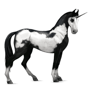 unicornio de montar negro