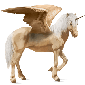 unicornio de montar alado palomino