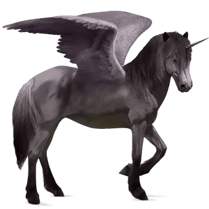 unicornio de montar alado konik polaco gris ratón