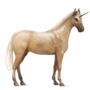 unicornio de montar lusitano bayo tostado