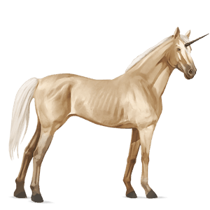 unicornio de montar palomino