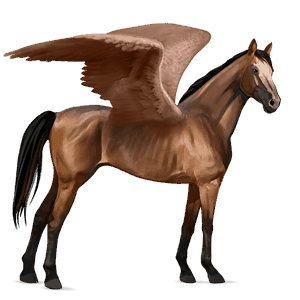 pegaso de montar pura sangre bayo