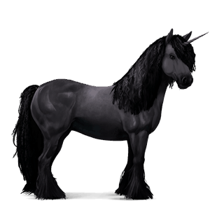 unicornio de montar negro