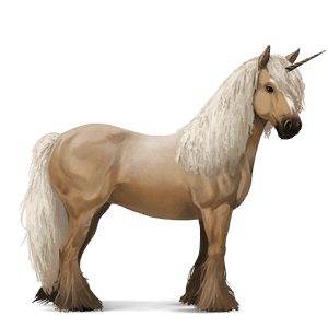 unicornio de montar gypsy vanner pío tobiano palomino