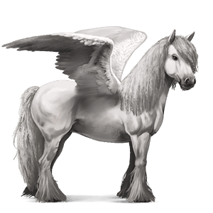 pegaso de montar pío tobiano gris tordo