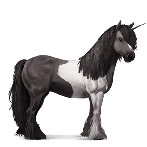 unicornio de montar gypsy vanner pío tobiano alazán